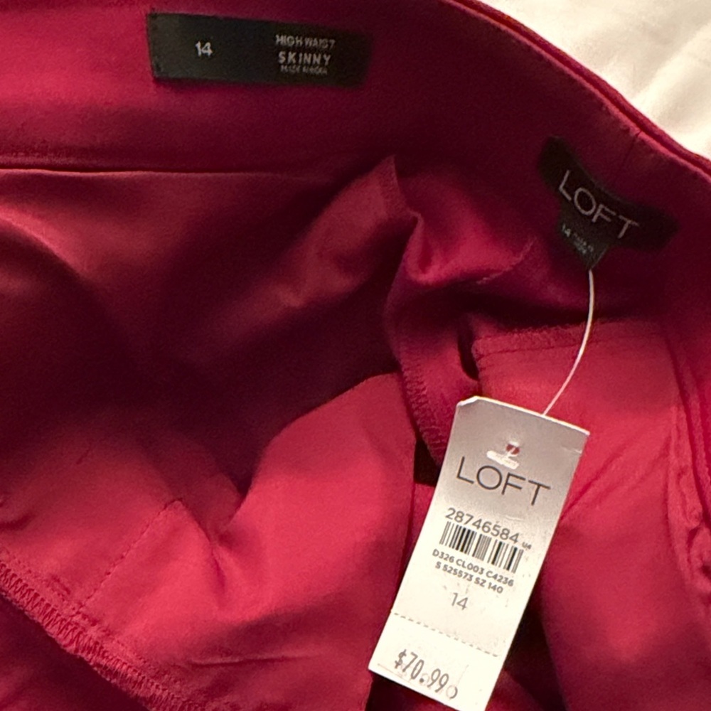 Loft Berry color- high waist skinny work pants - Picture 2 of 4